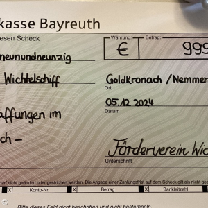 Scheck des Fördervereins an die KiTa